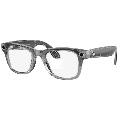 Умные очки Ray-Ban Meta* Wayfarer Gen 2 Shiny Transparent Grey, Фотохромные линзы Clear to Sapphire Transitions (RW4012), размер M